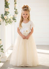 Flutter Sleeve Ivory Flower Girl Dress - Flower Girl Dresses