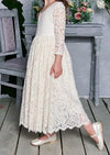 Ivory Long Sleeve Lace Girl Dresses Classic Wedding Style