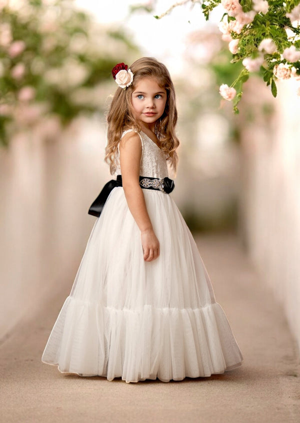 White flower girl dresses for girls