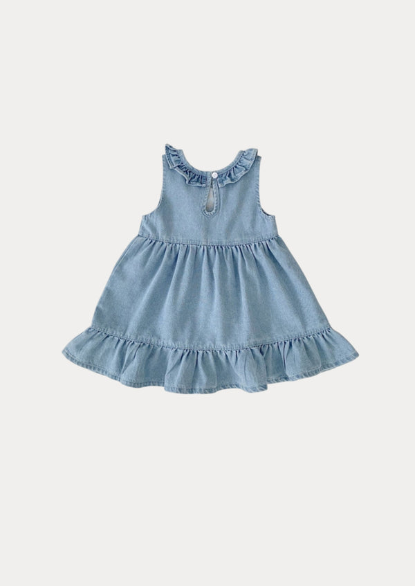 Jill Embroidered Denim Dress