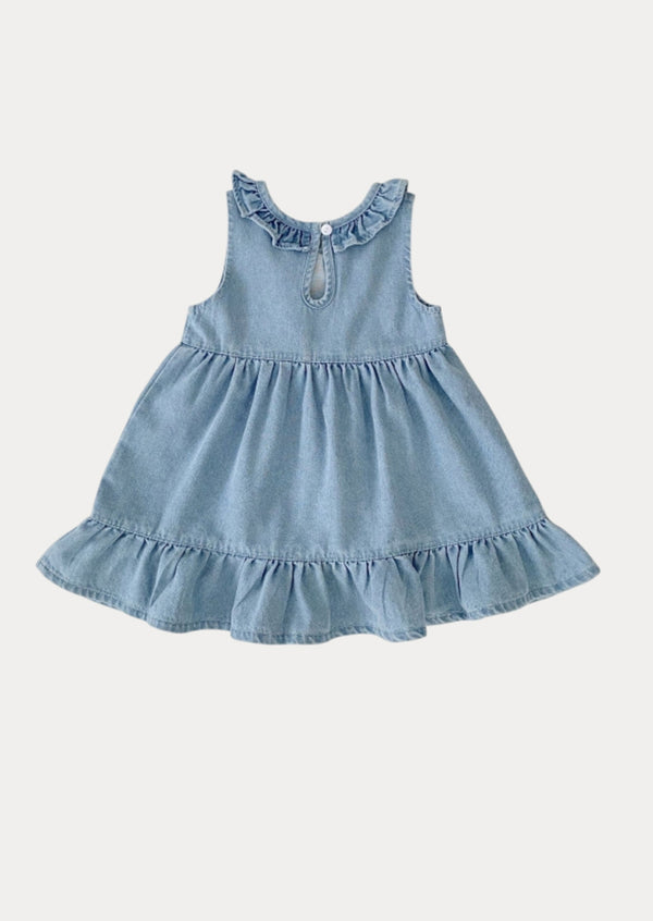 Jill Embroidered Denim Dress