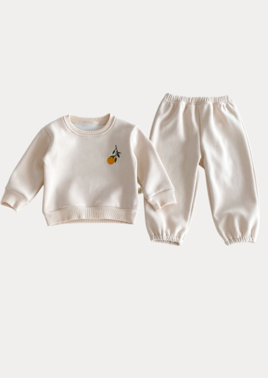 Relaxed Jogger & Crew Set in Soft Apricot