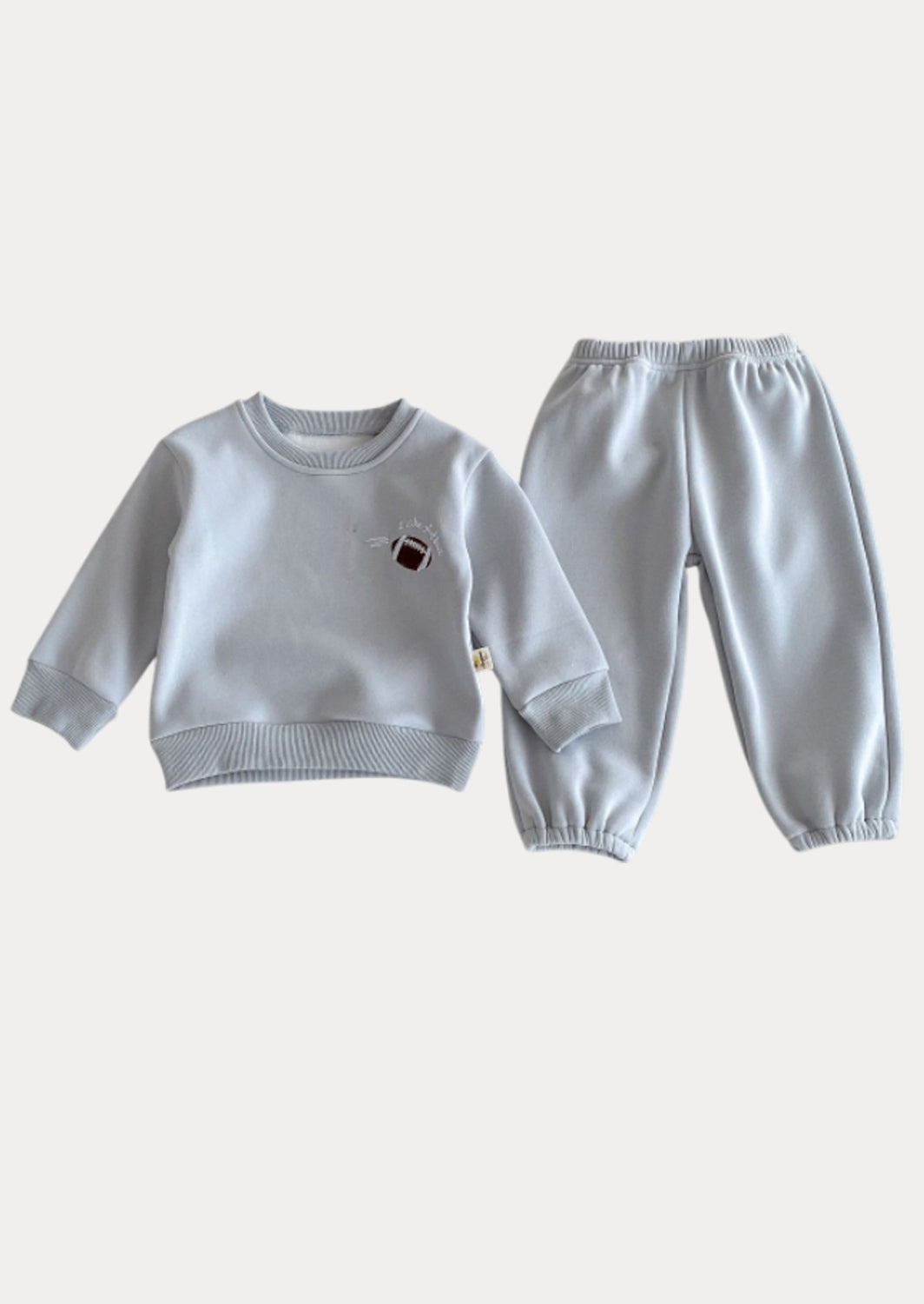 Relaxed Jogger & Crew Set in Soft Blue