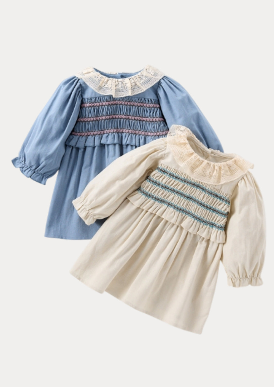 Journee Long Sleeve Smocked Dress