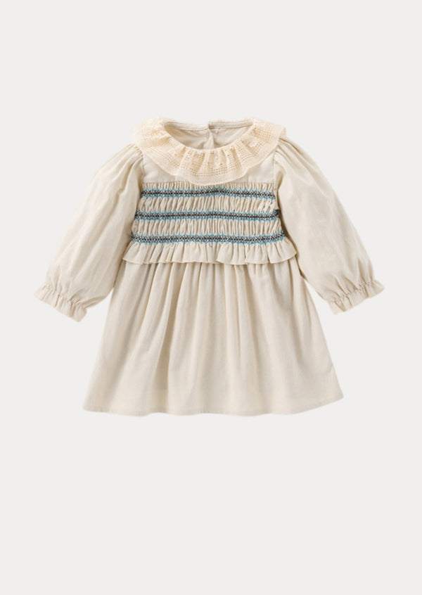 Journee Long Sleeve Smocked Dress