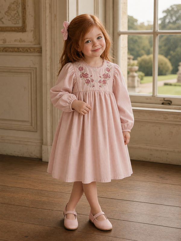 Girls Long Sleeve Cotton Dress | Girls Fall Dresses