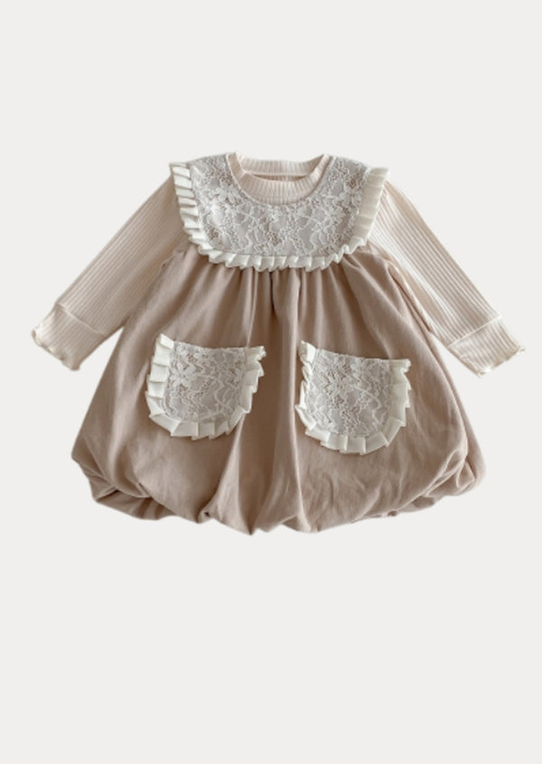 Kenzie 2 Pc Bubble Dress & Top Set in Khaki