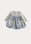 Kenzie 2 Pc Baby Bubble Dress & Top Set in Blue