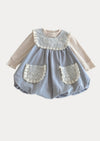 Kenzie 2 Pc Baby Bubble Dress & Top Set in Blue