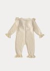 Ruffle Knit Baby Jumpsuit in Cream