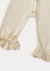 Ruffle Knit Baby Jumpsuit in Cream