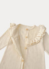 Ruffle Knit Baby Jumpsuit in Cream