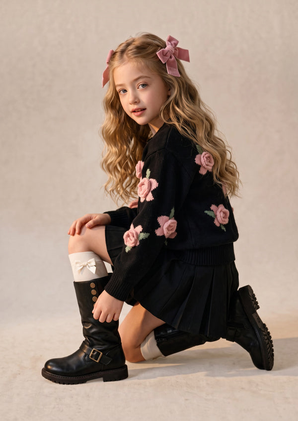 La Petite Rosette Skirt & Cardigan Set
