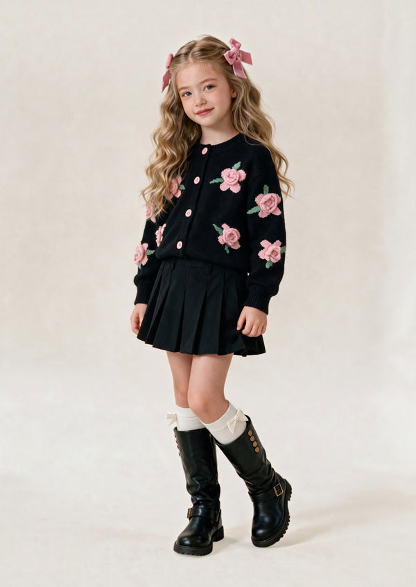La Petite Rosette Skirt & Cardigan Set