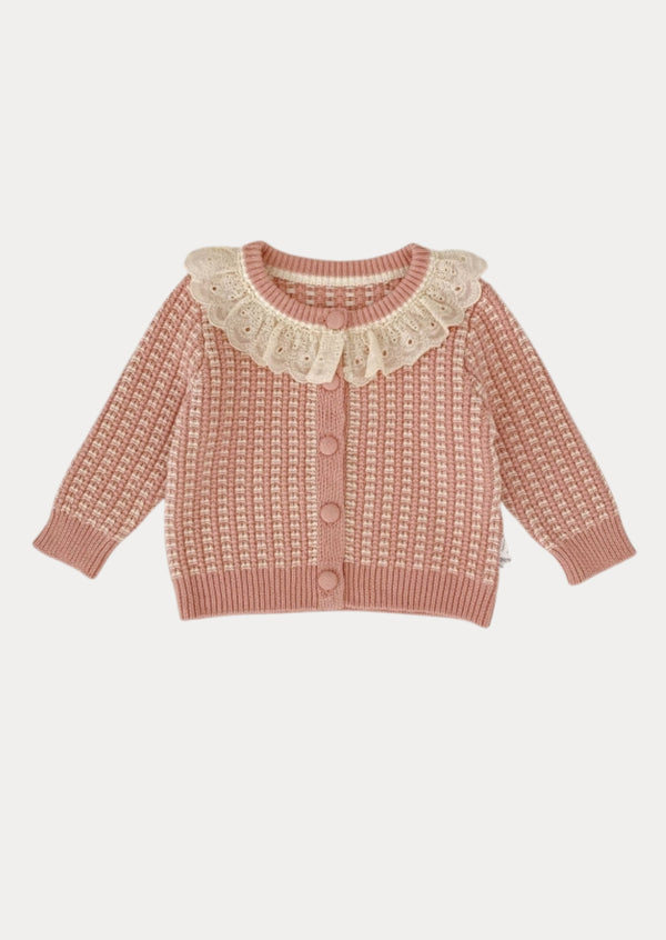 Crissy Button Cardigan in Pink