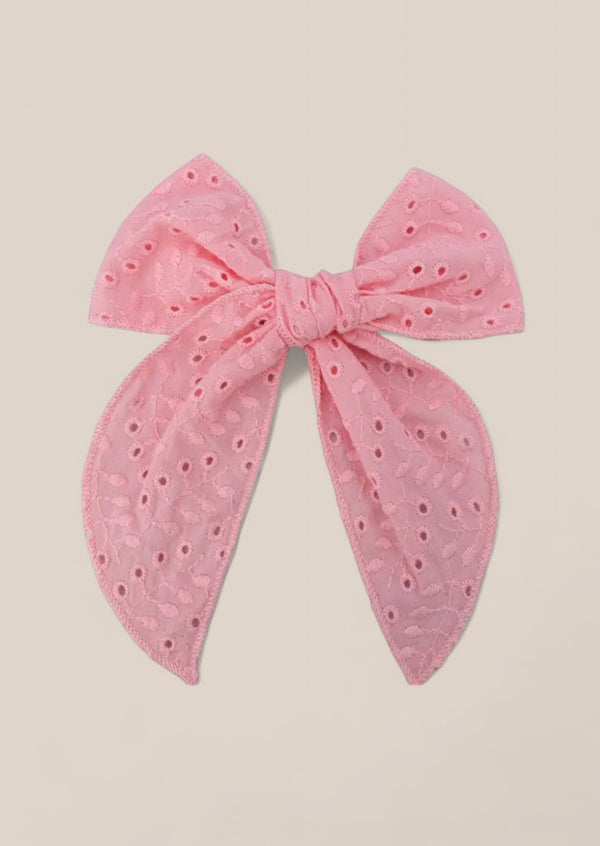 Pink Eyelet Fable Bow