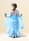 luxury lace flower girl dresses in blue for toddlers