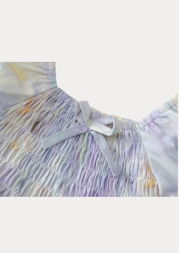Lavender Blue Watercolor Rose Dress