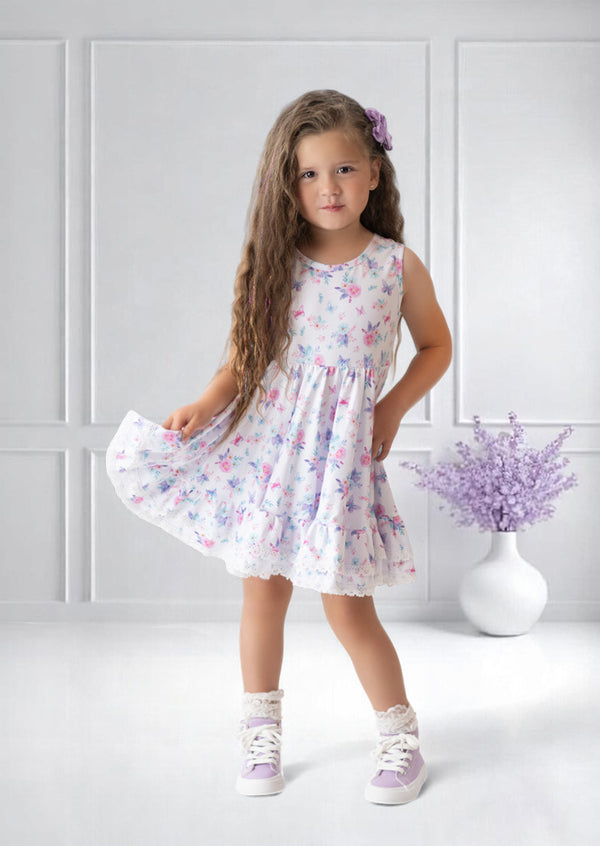 Pink and Lavender Butterflies Dress