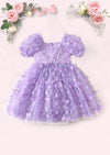 Zaya Solid Lavender Butterflies Party Dress