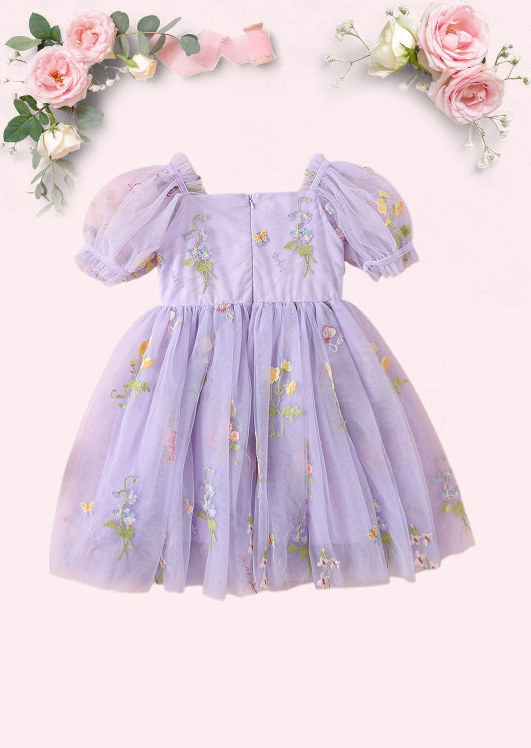 Enchanted Floral Party Dress in Lavender