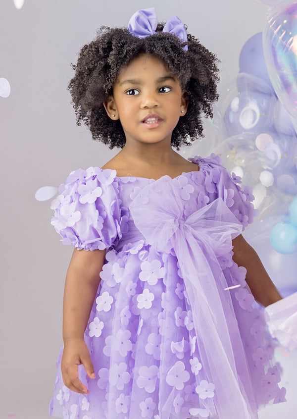 Posy Petals Wisteria Party Dress || Lavender
