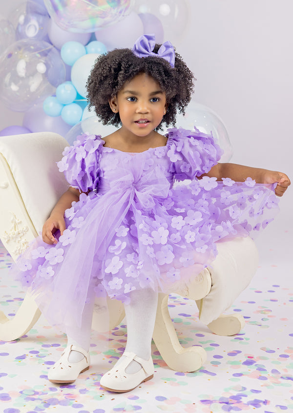 Posy Petals Wisteria Party Dress || Lavender