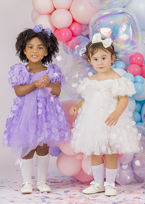 Posy Petals Wisteria Party Dress || Lavender