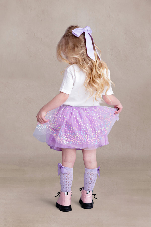 Lavender Flower Sprinkles Tutu Skirt
