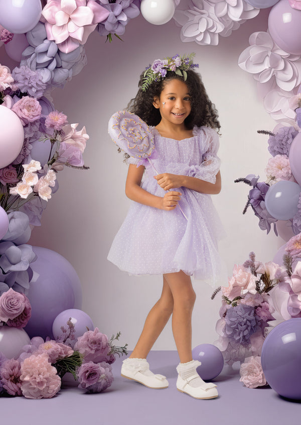 Lavender Jubilee Swiss Dot Party Dress