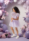 Lavender Jubilee Swiss Dot Party Dress
