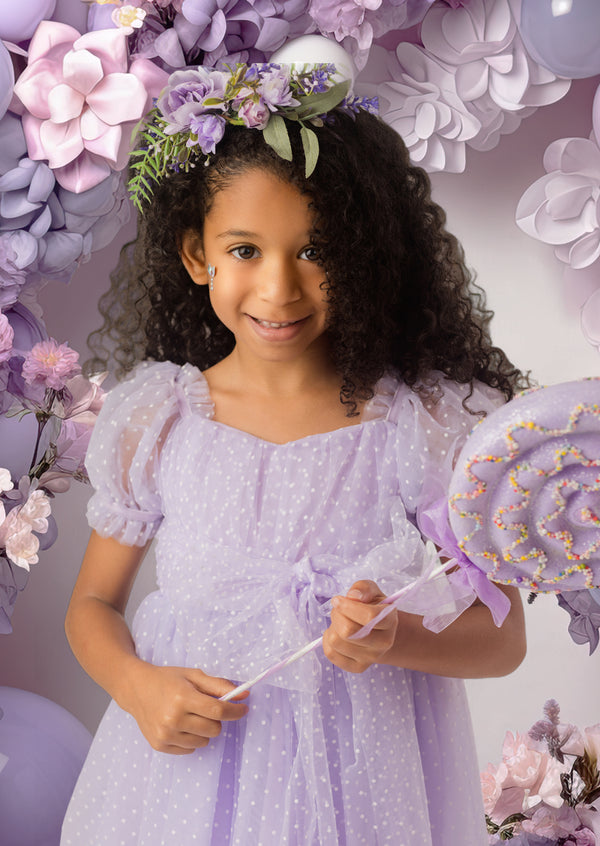 Lavender Jubilee Swiss Dot Party Dress