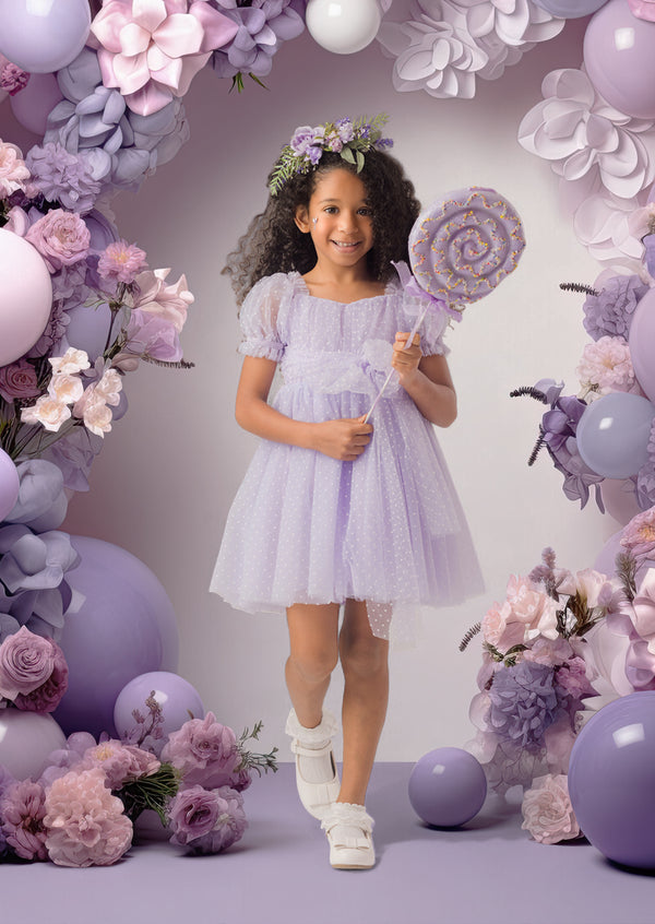 Lavender Jubilee Swiss Dot Party Dress