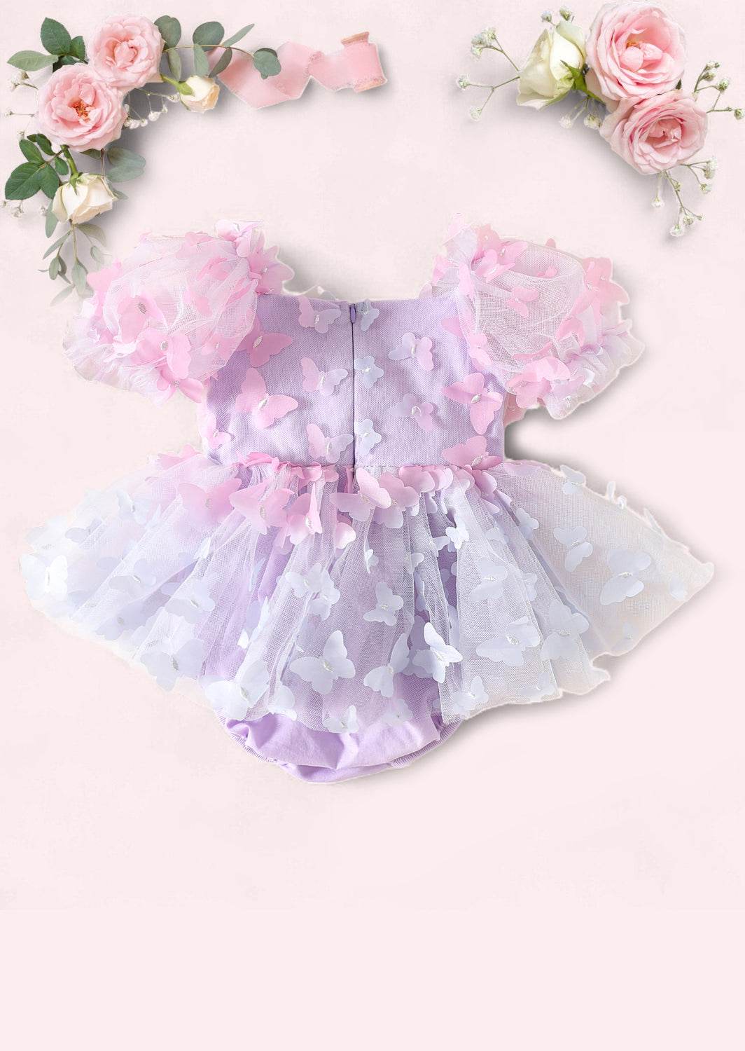 Zaya Pink & Lavender Butterflies Romper