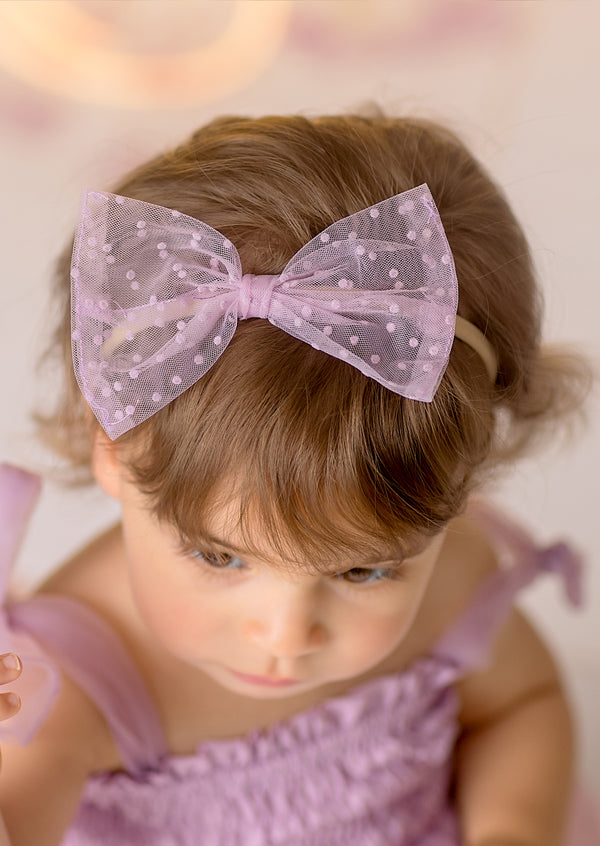 Kaylene Swiss Dot Romper in Lavender