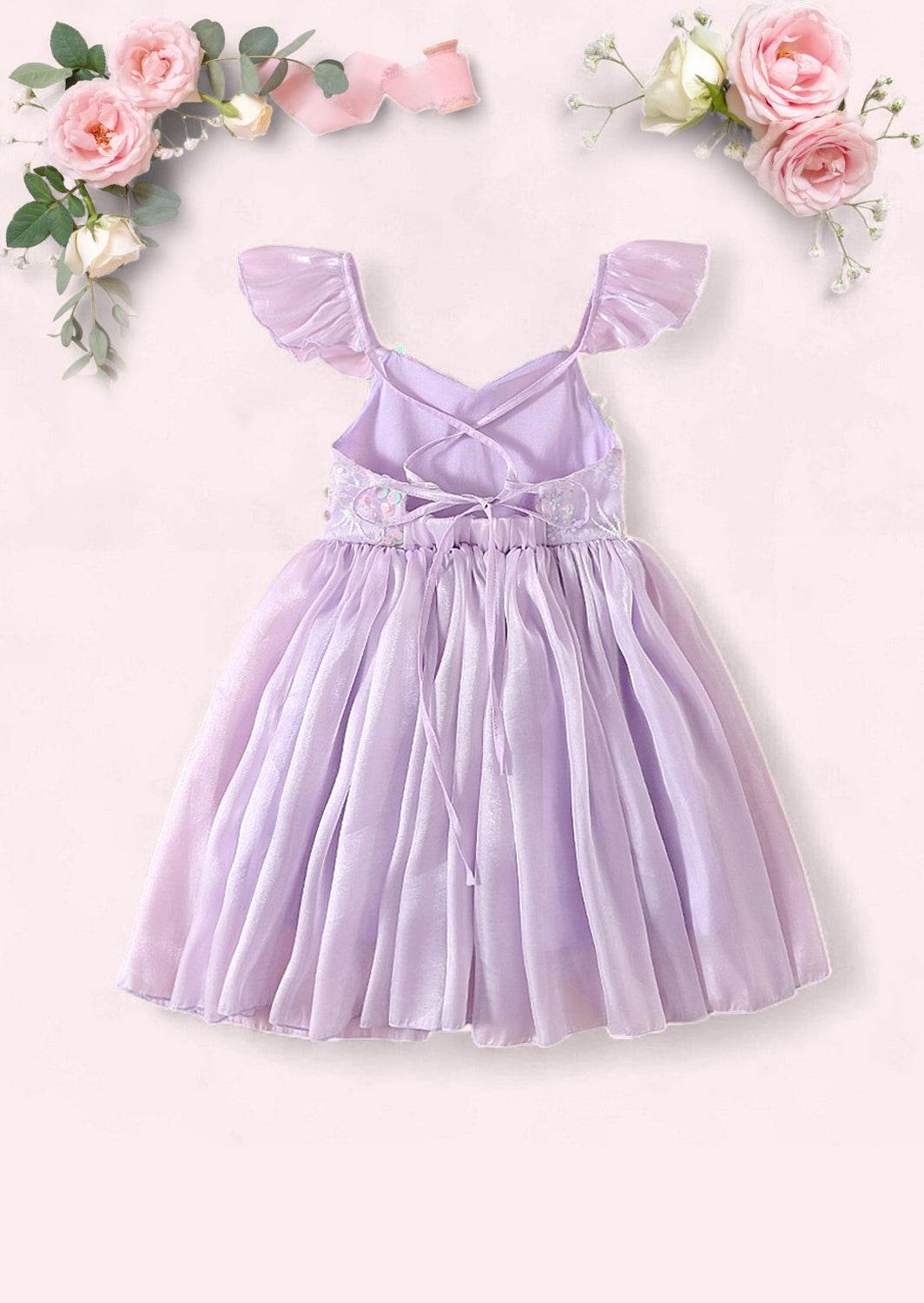 Whimsy Sequin Party Dress in Lavender