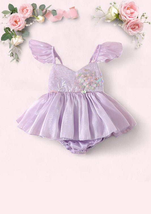 Whimsy Sequin Romper in Lavender