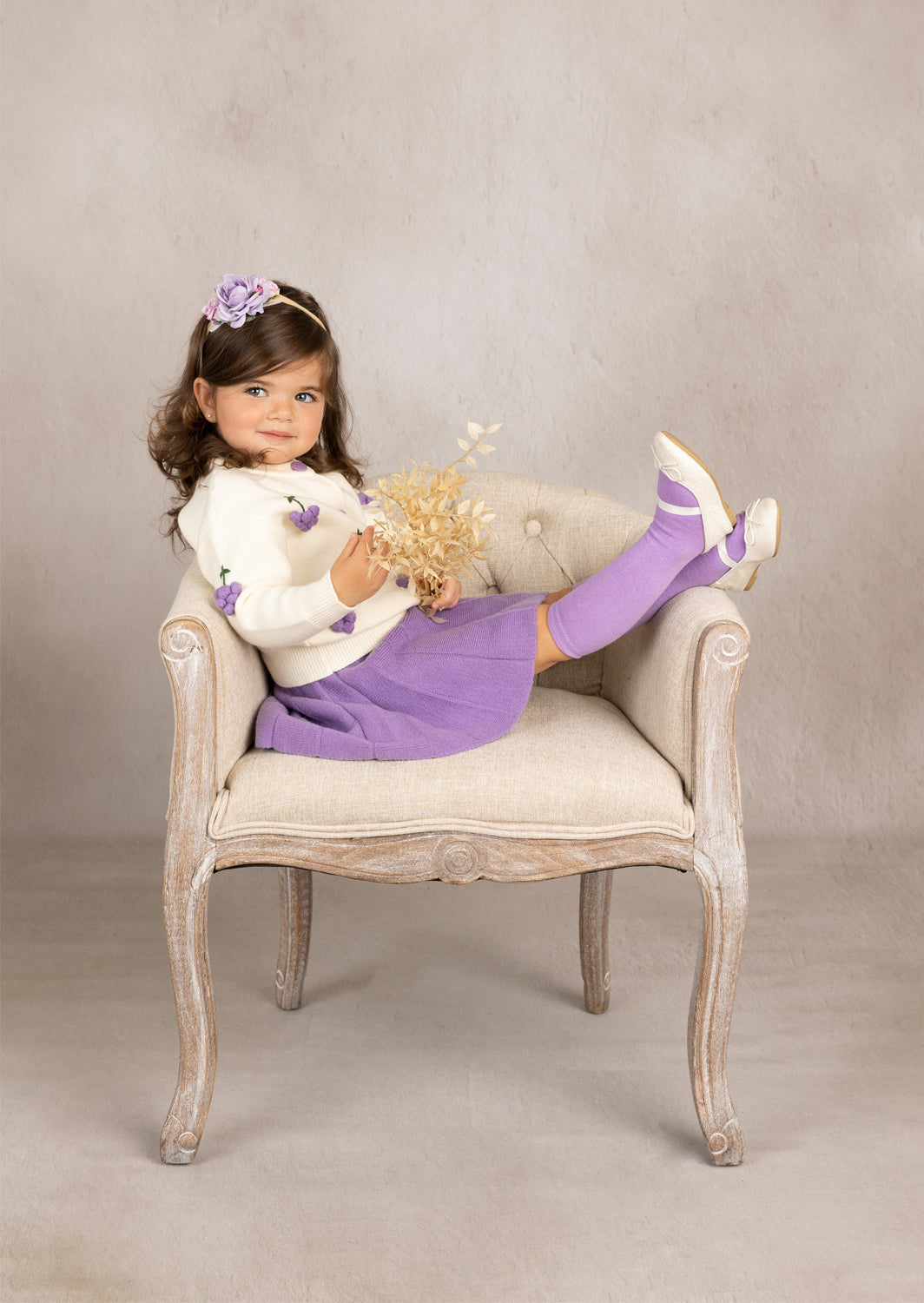 Eileen Lavender Berry Sweater Set