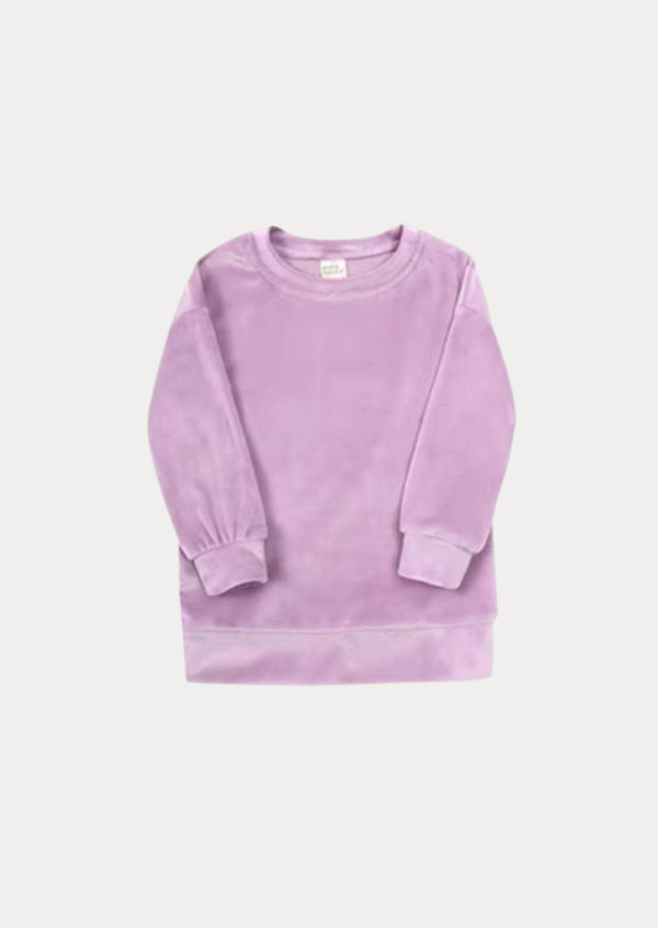 Lavender Long Sleeve Velour Crewneck