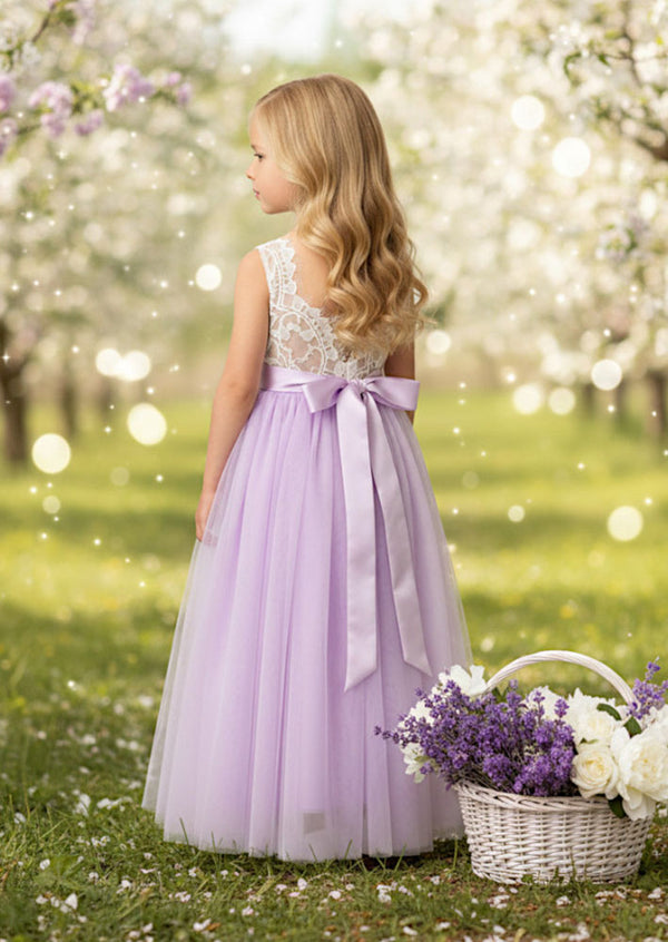 Lavender Tulle Sleeveless Dress
