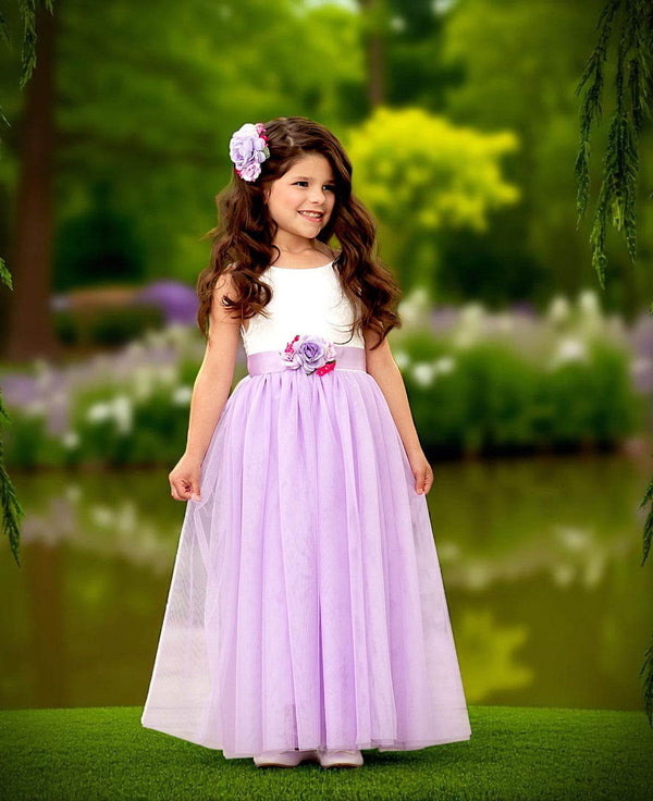 Lavender Princess Fairytale Flower Girl Dress Romantic Wedding Theme