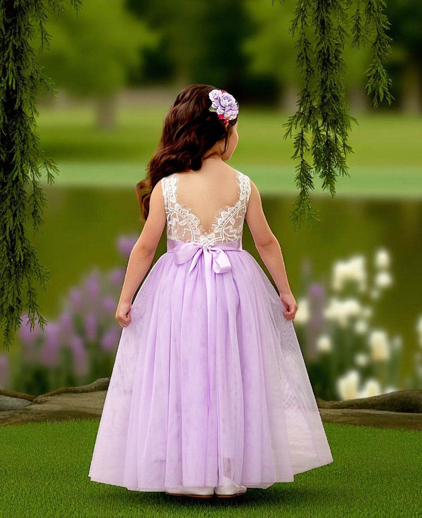 Lavender Princess Fairytale Flower Girl Dress Romantic Wedding Theme