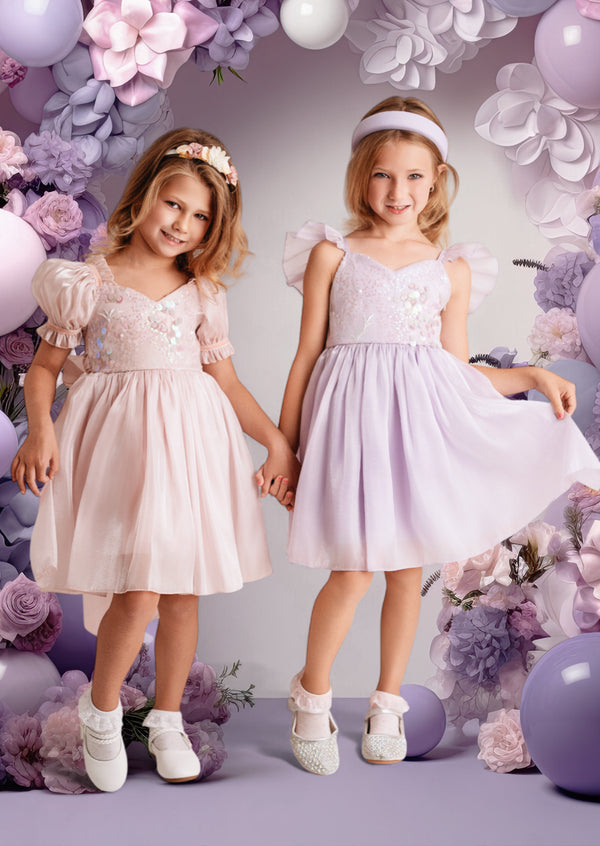 Starlight Sparkle Party Dress in Lavender Sequin