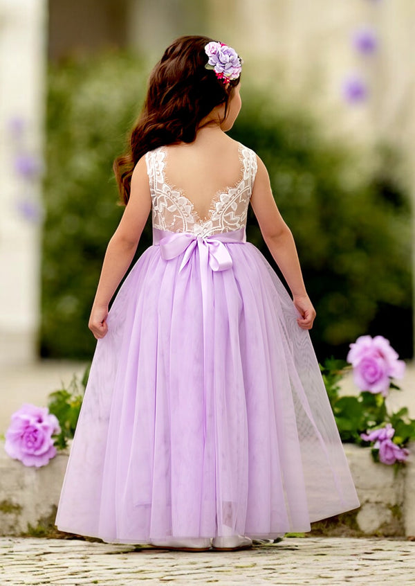 lavender and white tulle flower girl dresses for toddlers