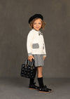 Toddler Girl Sweater and Skirt Set in Black Check