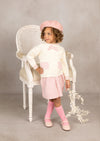 Toddler Girl Sweater and Skirt Set in Pink Check