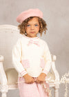 Toddler Girl Sweater and Skirt Set in Pink Check