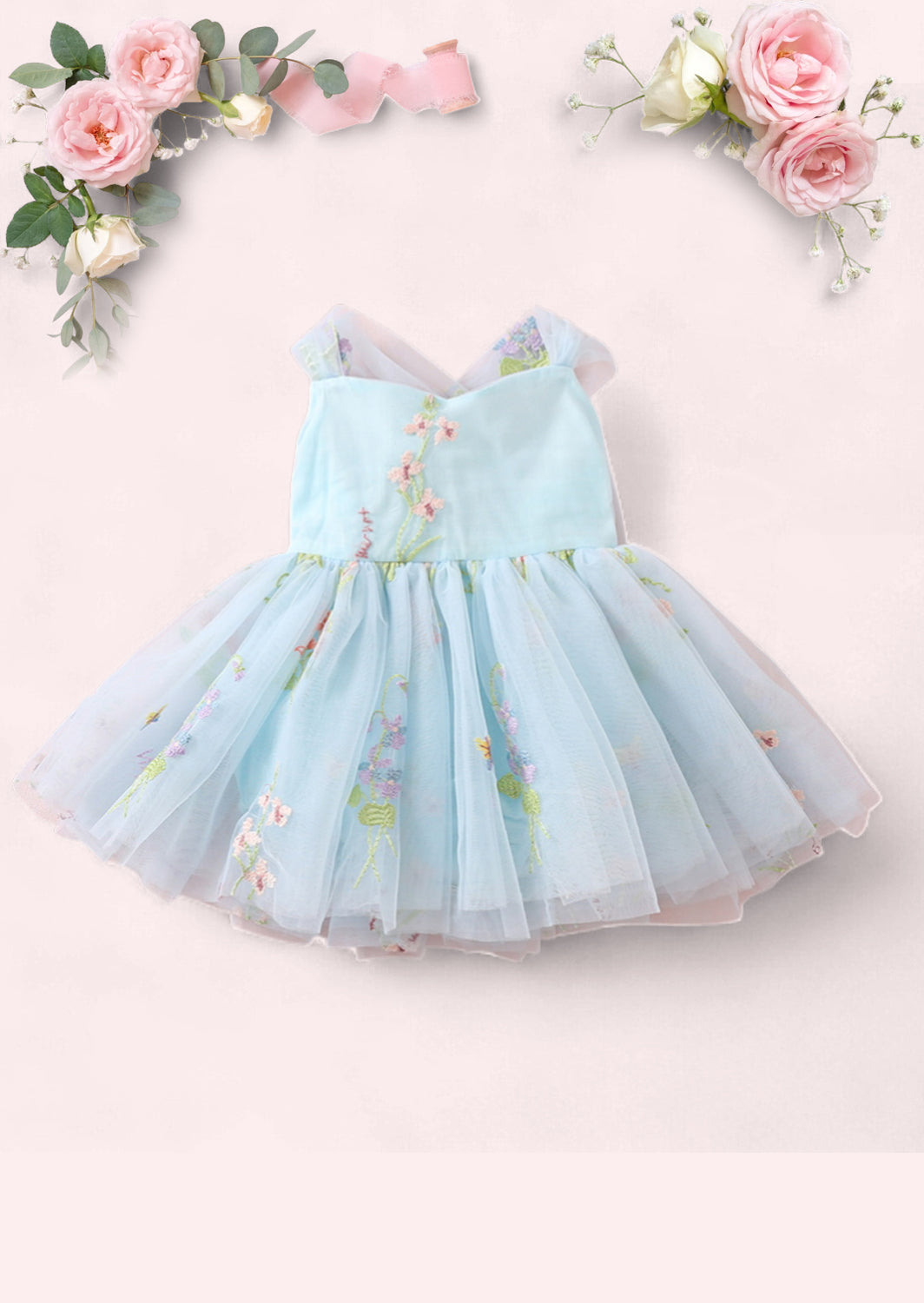 Baby Blue Tie Back Cake Smash 1st Birthday Baby Romper Girl