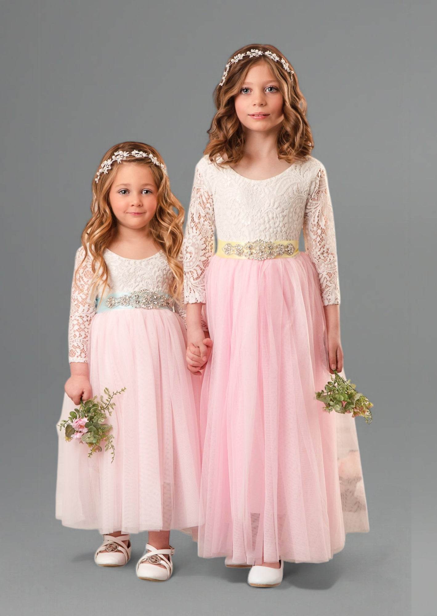 Light Pink Tulle Dress with Sleeves