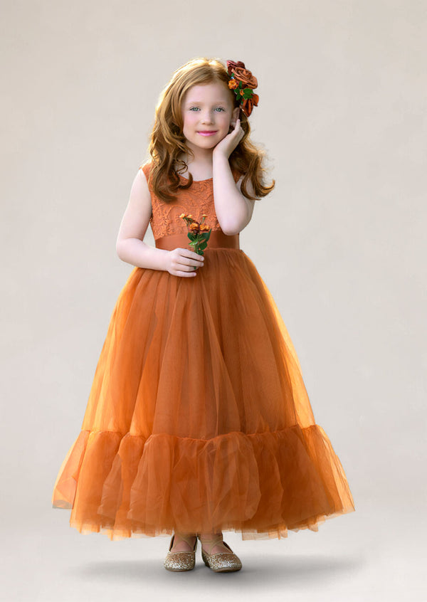 Burnt Orange Flower Girl Dresses for Toddlers